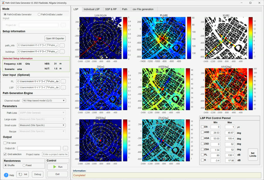 CPSQDSIM MATLAB GUI – map and CDF view